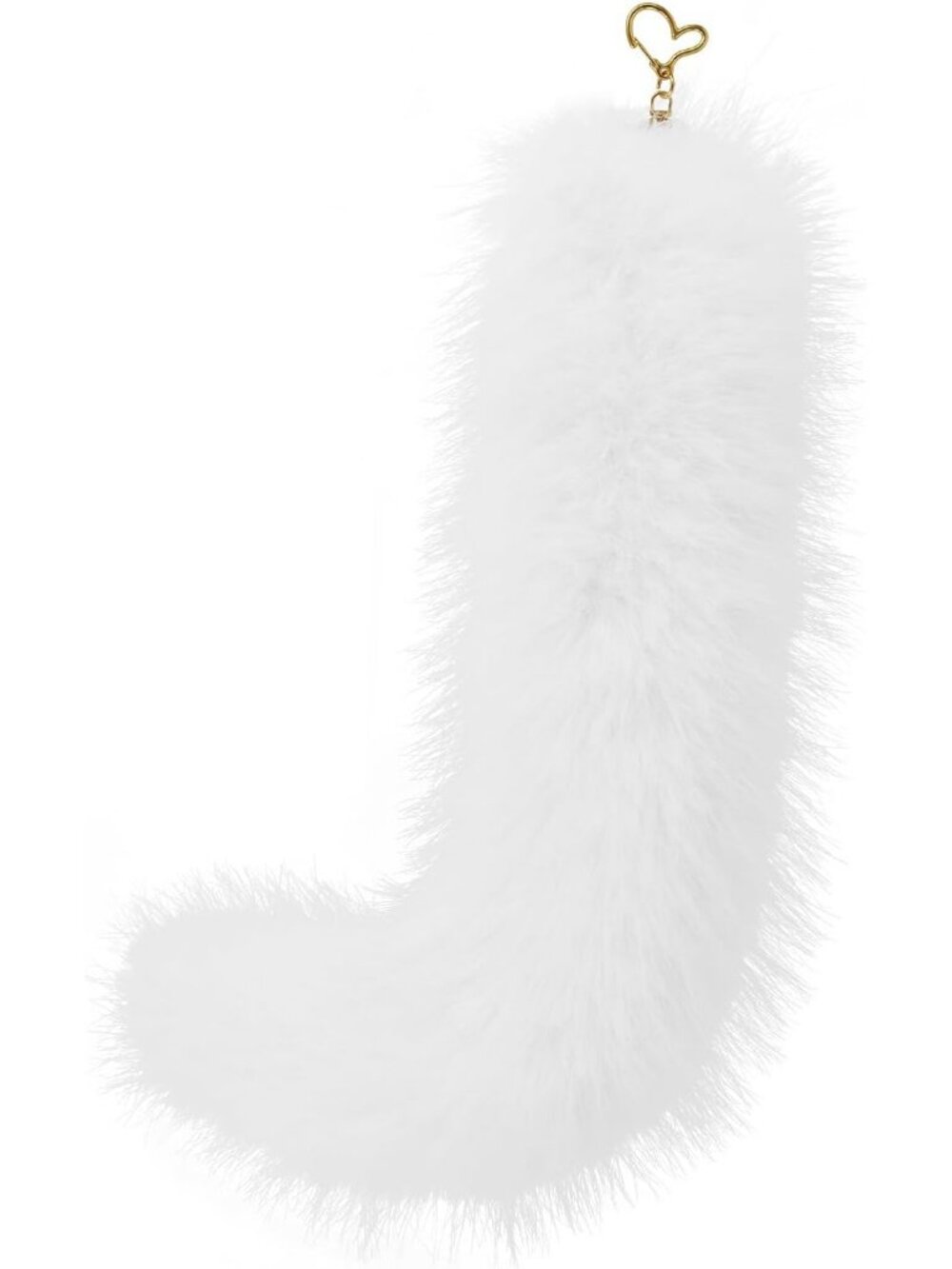 White Faux Fur Cat Tail Keychain Fluffy Fox Therian Halloween Cosplay Bag Charm